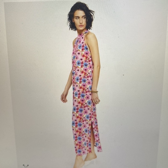Floral High-Neck Maxi Dress - Picture 3 of 9